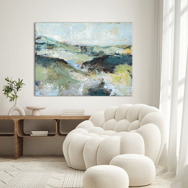 Slika z ročno naslikanimi elementi 118x90 cm Green Mountain   – Malerifabrikken-image-1