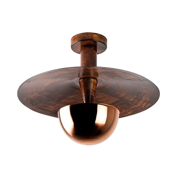 Bakrena stropna svetilka s kovinskim senčilom ø 38 cm Kurt – Opviq lights