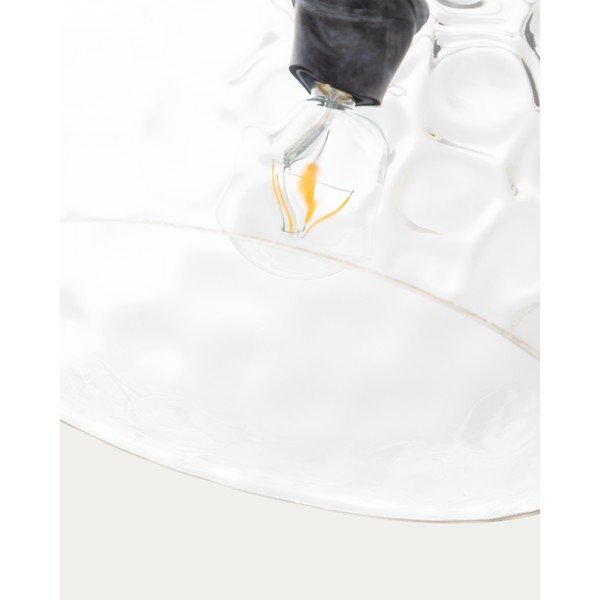 Črna viseča svetilka s steklenim senčilom ø 40 cm Balma – Kave Home-image-3