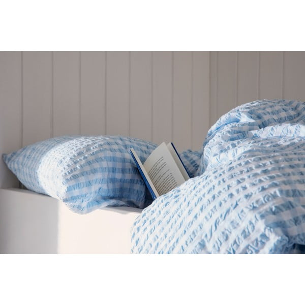 Bela/svetlo modra posteljnina iz krepa 140x200 cm Bæk&Bølge – JUNA-image-3