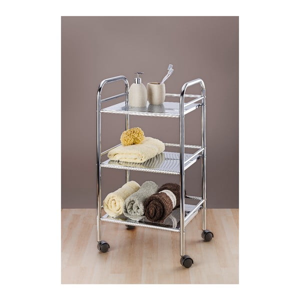 Kovinski premični regal v srebrni barvi 41x75 cm - Wenko-image-1