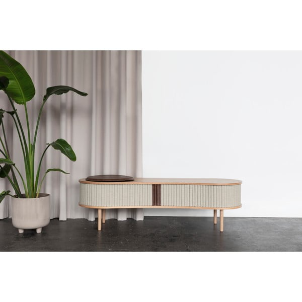 Bež/naravna TV omarica v hrastovem dekorju 140x40 cm Audacious – UMAGE-image-1