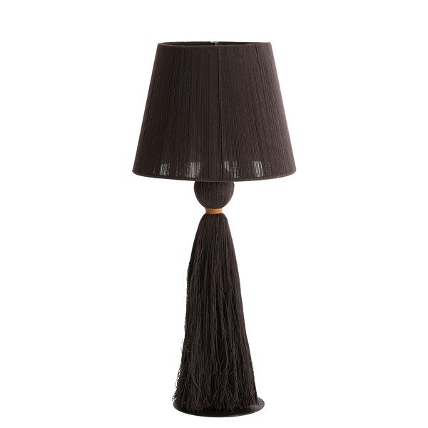 Temno rjava namizna svetilka s tekstilnim senčilom (višina 58 cm) Espino – Light & Living