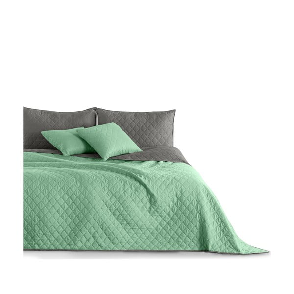 Zeleno-sivo obojestransko posteljno pregrinjalo iz mikrovlaken DecoKing Axel, 170 x 270 cm