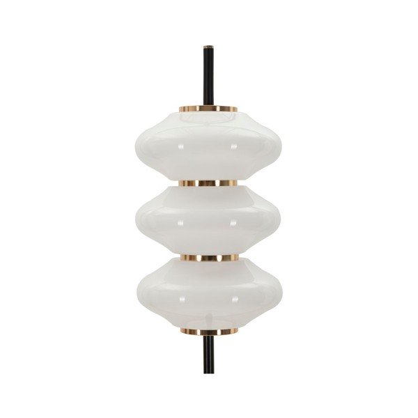 Belo-črna stoječa svetilka s steklenim senčilom (višina 168 cm) Vintage – Mauro Ferretti-image-2