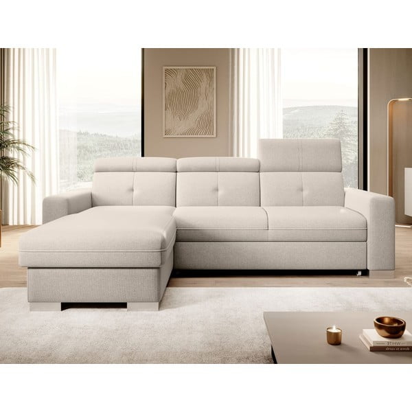 Bež raztegljiva/s prostorom za shranjevanje kotna sedežna garnitura (levi kot/z ležalnikom) Fresia – ELTAP-image-1