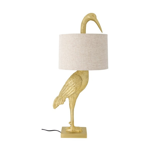 Namizna svetilka v zlati barvi s tekstilnim senčnikom (višina 73 cm) Heron – Bloomingville