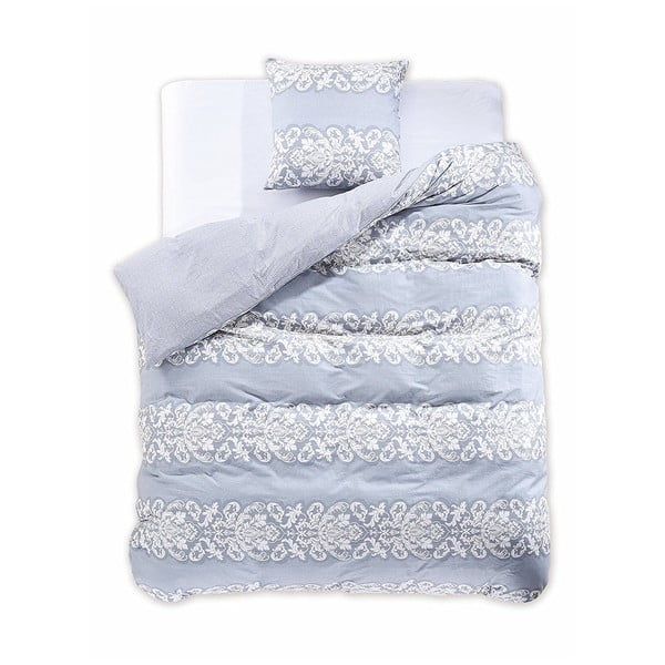 Svetlo modra obojestranska bombažna posteljnina DecoKing Diamond Tenshi, 200 x 200 cm
