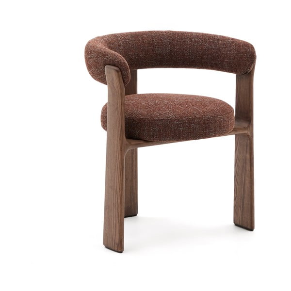 Rjav jedilni stol z nasloni za roke iz masivnega jesena Granite – Kave Home