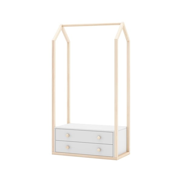 Bela odprta otroška garderobna omara 80x170 cm Esteban – Marckeric-image-4