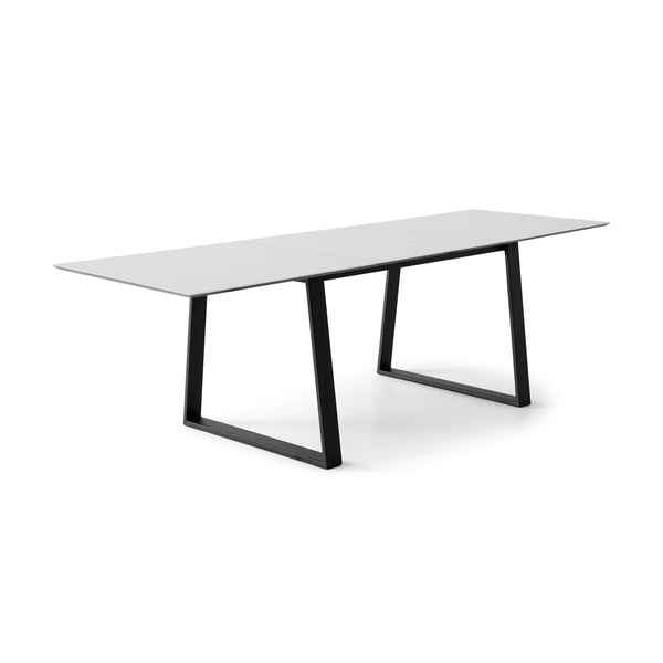 Bela raztegljiva jedilna miza z belo mizno ploščo 90x165 cm Meza – Hammel Furniture-image-1