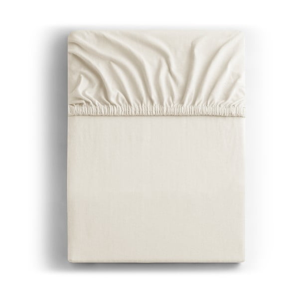 Kremno bela napenjalna rjuha iz jerseyja 160x200 cm Amber – DecoKing