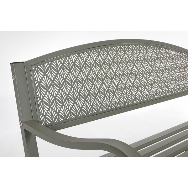 Kaki zelena kovinska vrtna klop Lizette – Bizzotto-image-3