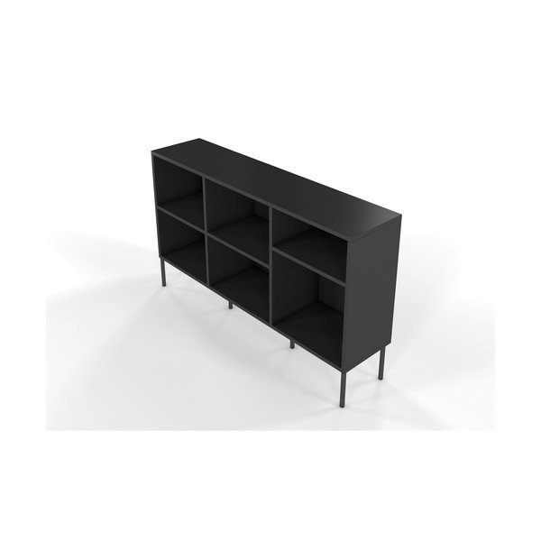 Črna nizka knjižna omara Skandica Mirka-image-3