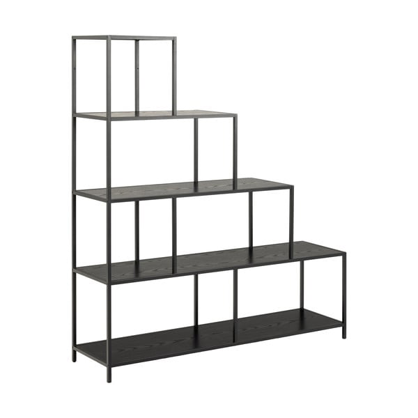 Črna knjižna omara iz jesenovega dekorja 135x150 cm Seaford - Actona-image-2