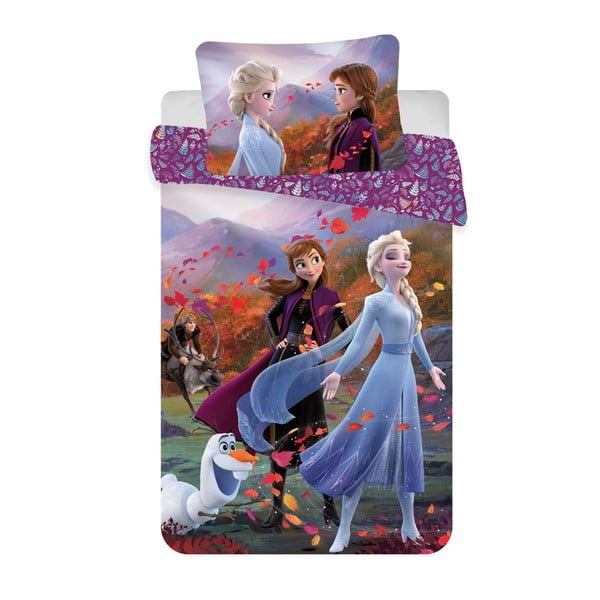 Bombažna otroška posteljnina za otroško posteljico 100x135 cm Frozen "Wind" – Jerry Fabrics