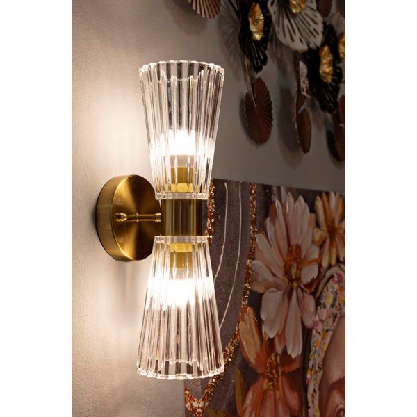 Steklena stenska svetilka v zlati barvi Prague – Mauro Ferretti-image-1