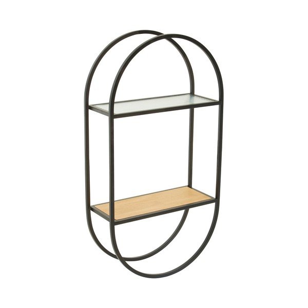 Črna/v naravni barvi večnivojska kovinska polica 35 cm Mataram – Premier Housewares