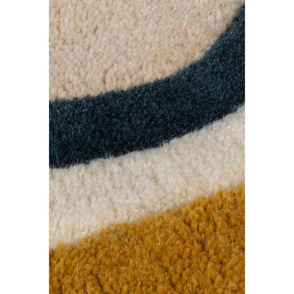 Kremno bela ročno tkana volnena preproga 200x290 cm Leo Scallop – Flair Rugs-image-2