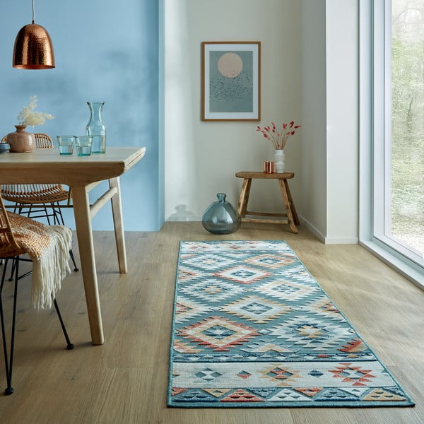 Moder zunanji tekač 80x230 cm Avery Blue – Flair Rugs-image-1