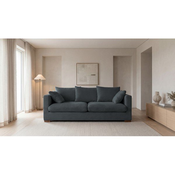 Siva sedežna garnitura iz rebrastega žameta 220 cm Comfy – Scandic-image-4