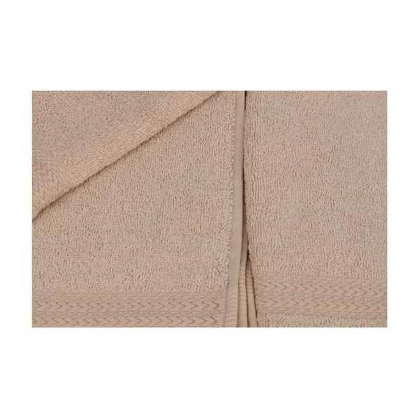 Komplet 6 bež kopalnih brisač, 50 x 30 cm-image-4