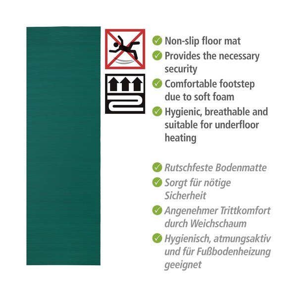 Temno zelena plastična kopalniška preproga 65x200 cm Petrol – Wenko-image-4