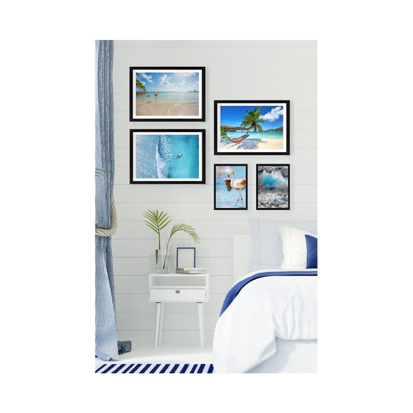 Komplet 5 stenskih slik Tablo Center Paradise