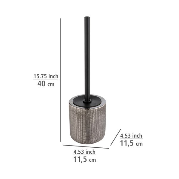 Keramična WC ščetka v srebrni barvi Rivara – Wenko-image-2