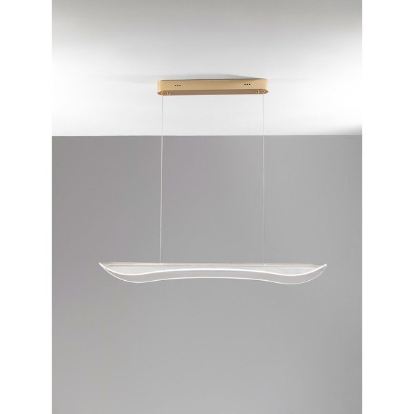 Aluminijasta LED zatemnitvena viseča svetilka v zlati barvi s senčilom iz akrilnega stekla Agos – Nova Luce-image-3