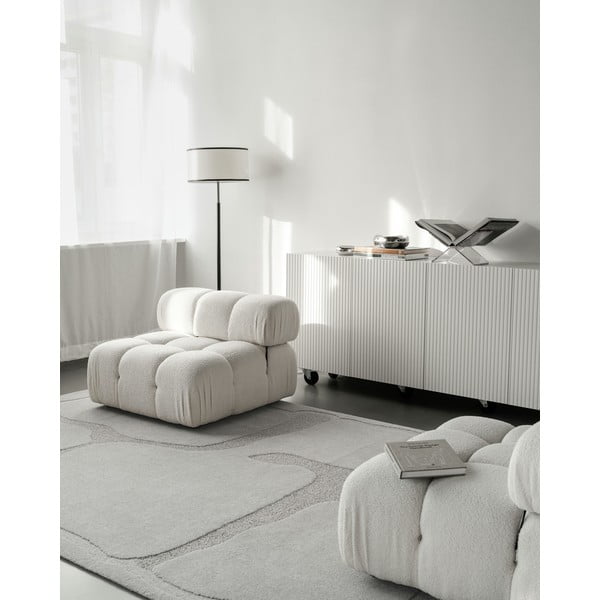 Svetlo siva volnena preproga 200x300 cm Morphic Organica – Agnella-image-1