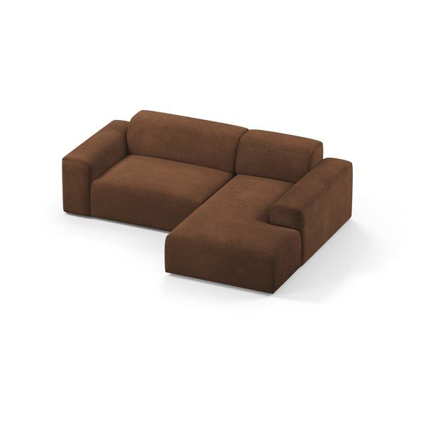 Rjava sedežna garnitura Marie Claire Home Karen, 250 cm, desni kot-image-3