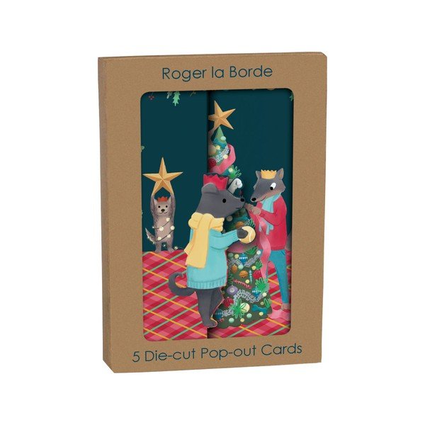 Voščilnice v kompletu 5 ks z božičnim motivom Animal Crackers  – Roger la Borde-image-1