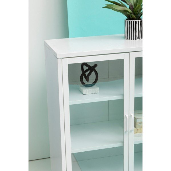 Bela jeklena vitrina 80x102x40 cm Acier – Premier Housewares-image-2