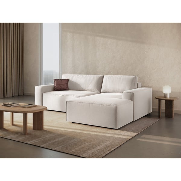 Bež raztegljiva kotna sedežna garnitura (desni kot) Jodie – Micadoni Home-image-1