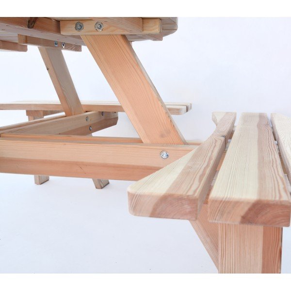 Vrtni jedilni set iz borovega lesa za 4 osebe Piknik - Rojaplast-image-3