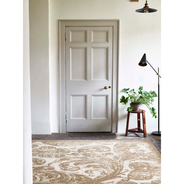 Bež volnena preproga 133x190 cm Damask – Agnella-image-1