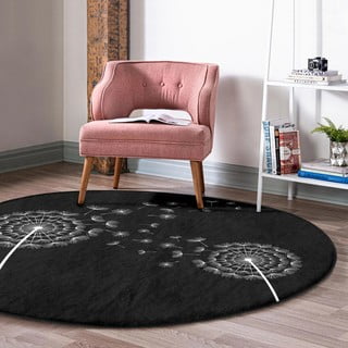 Črna pralna okrogla preproga primerna za robotski sesalnik ø 120 cm Comfort – Mila Home