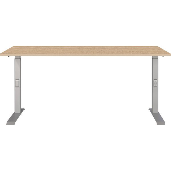 Pisalna miza z nastavljivo višino z mizno ploščo v hrastovem dekorju 80x160 cm Downey – Germania-image-1