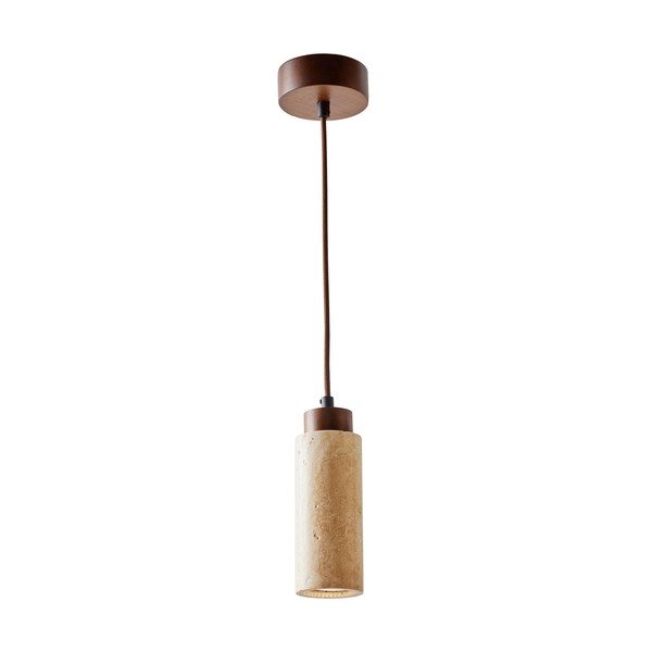 Bež viseča svetilka s kamnitim senčilom ø 6,5 cm Selma – Opviq lights