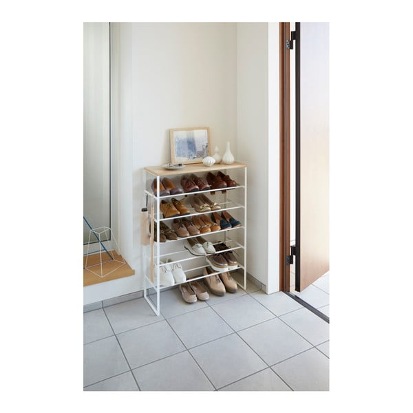 Bela kovinska omarica za čevlje Tower – YAMAZAKI-image-2