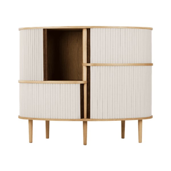 Bež/naravna omarica v hrastovem dekorju z drsnimi vrati 120x100x50 cm Audacious – UMAGE-image-4