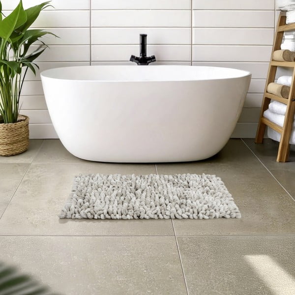 Sivo-bež tekstilna kopalniška preproga 60x90 cm Lerici – Wenko-image-1