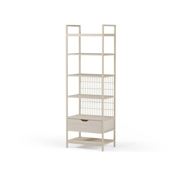 Kremno bel jeklen regal 60x179,5x40 cm Amara – Marckeric