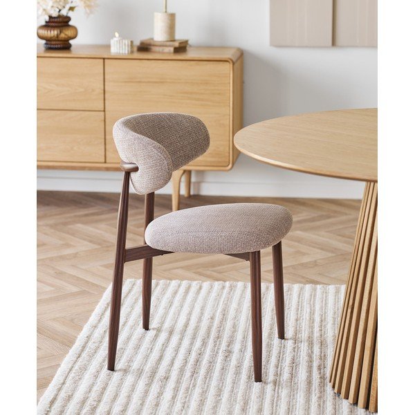 Bež/temno rjav oblazinjen jedilni stol Levanto – House Nordic-image-1