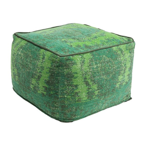 Zeleni puf z ornamentom Kare Design Kelim