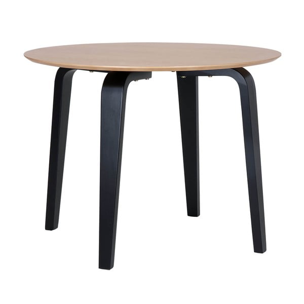Rjava jedilna miza s črnimi nogami sømcasa Nora, ø 100 cm