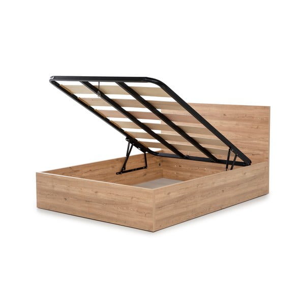 Zakonska postelja s prostorom za shranjevanje z letvenim dnom 160x200 cm Kronos - Marckeric-image-4