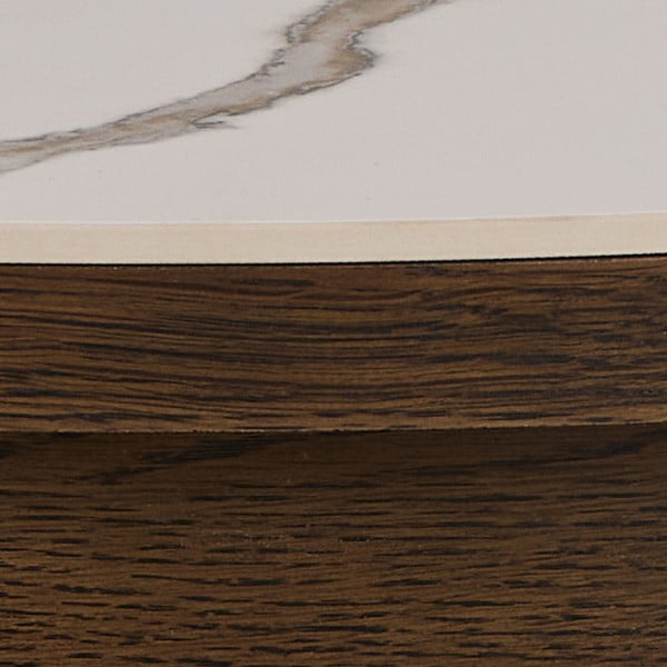 Bež-temno rjava okrogla klubska mizica s keramično ploščo ø 90 cm Southampton – Actona-image-3