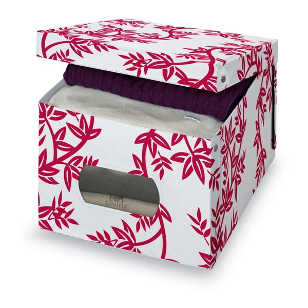 Rdeče-bela škatla za shranjevanje Domopak Living, višina 31 cm